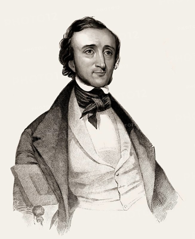 Portrait of Edgar Allan Poe, 1809 – 1849, American writer, digitally edited according to a photograph