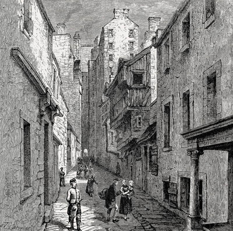 Fleshmarket Close between the High Street and Market Street, Edinburgh, Scotland, 19th century