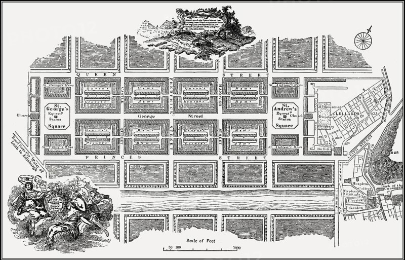 James Craig's plan of new streets and squares intended for Edinburgh, Scotland, 18th century
