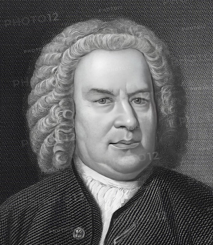 Johann Sebastian Bach, 1685, 1750, German composer, digital edited