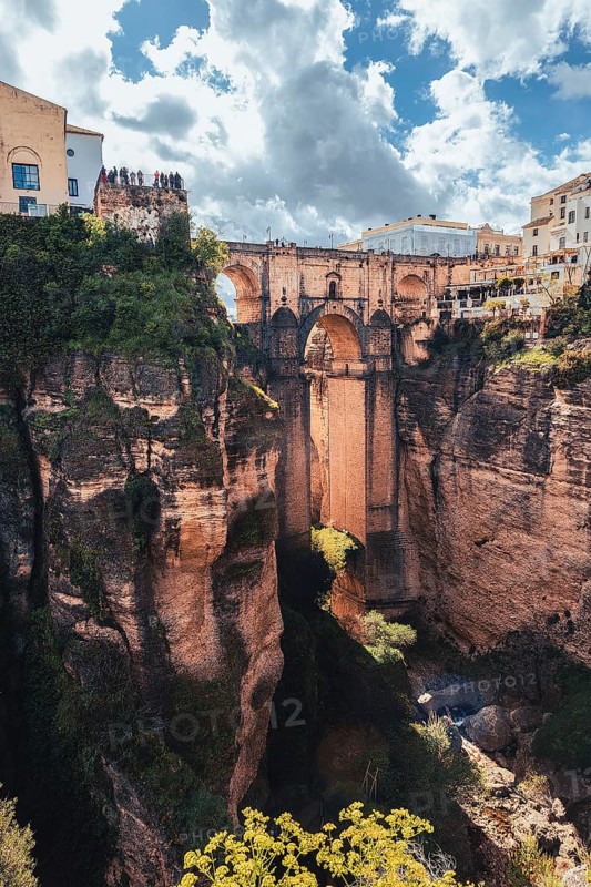 The imposing Puente Nuevo bridge in Ronda that spans a deep gorge, Ronda, Spain