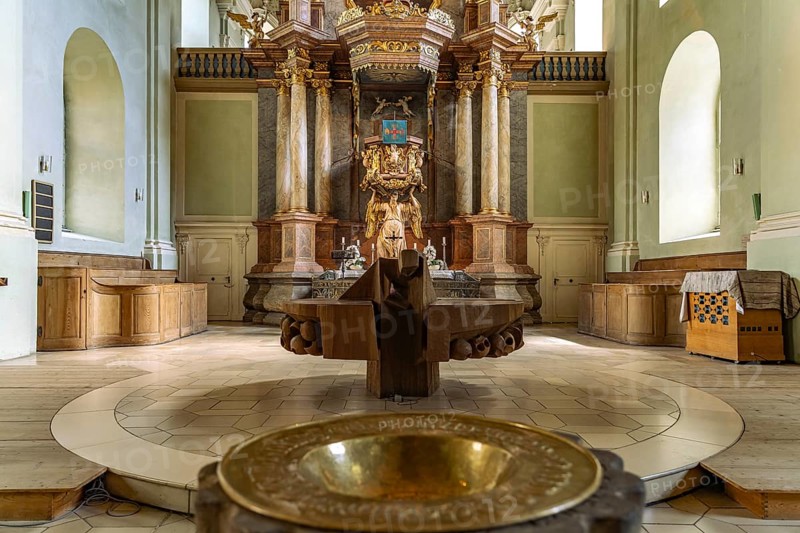 Altar of the Neustädter Church in Erlangen, Middle Franconia, Bavaria, Germany