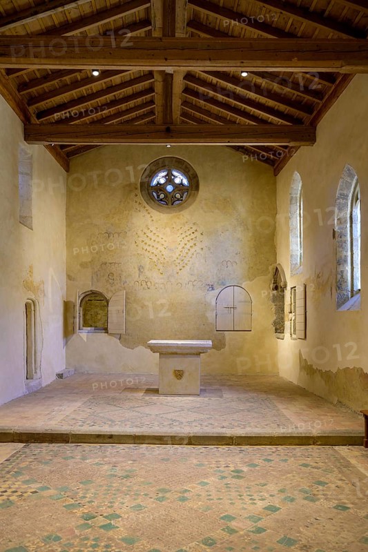 Haute Saint-Barthélémy chapel with beautiful floor mosaic, Lagrasse, Département Aude, France