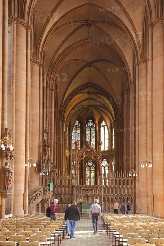 Interior view of the Gothic Elisabeth Church, Marburg, Hesse, Germany