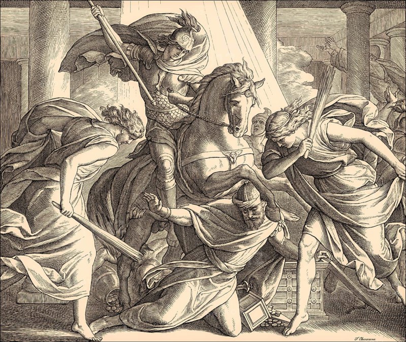 Death of Heliodorus, Old Testament, by Julius Schnorr von Carolsfeld