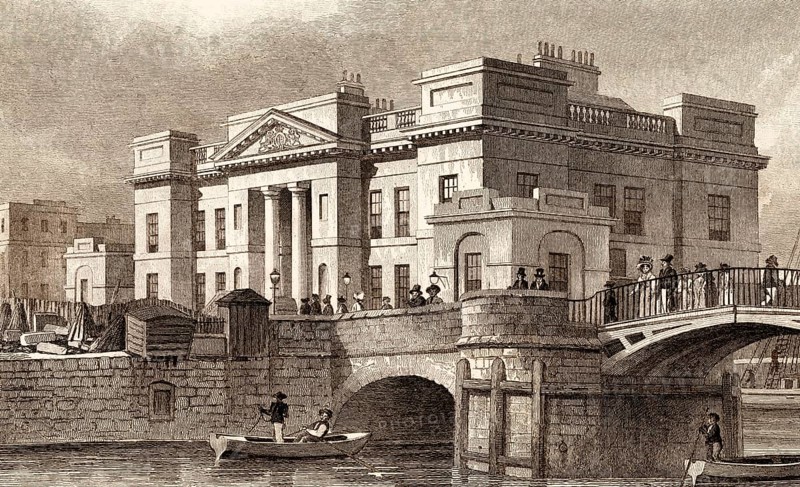 Custom House, Leith, Edinburgh, Scotland, 19th century, from Modern Athens by Th. H. Shepherd