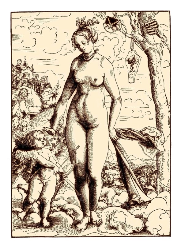 Venus and Amor, Lucas Cranach, 1506, facsimile of the 19th century