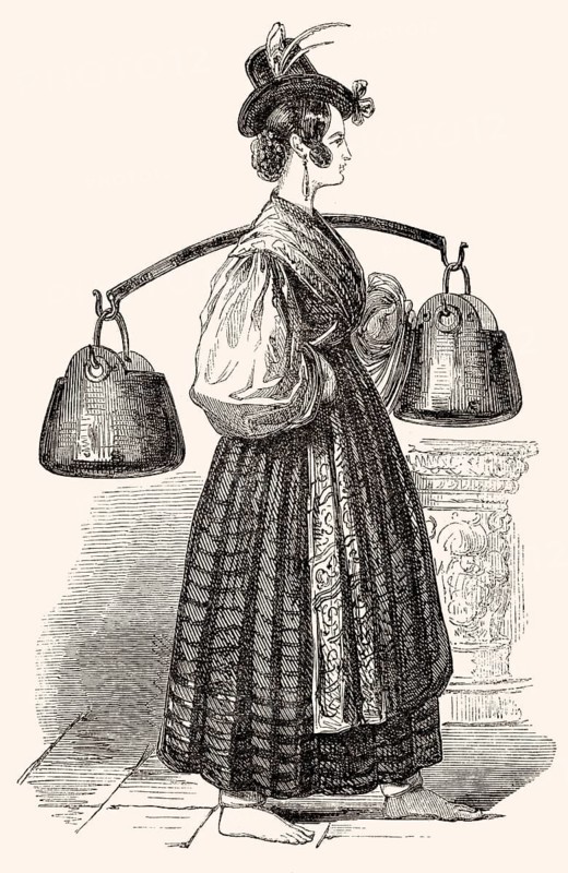 Female Water-Carrier of Venice, Italy, 19th century, Water-Carrier in Venice, 19th century