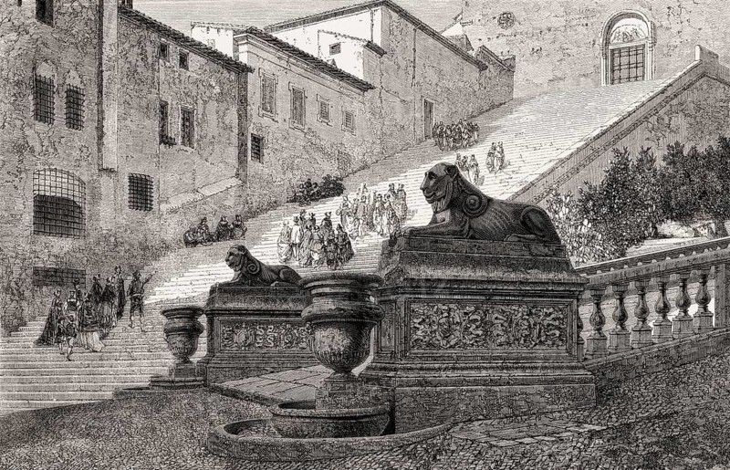The Basilica of St. Mary of the Altar of Heaven, Rome, Italy, 19th Century