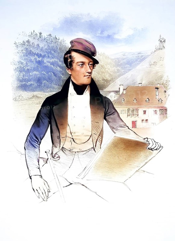 Franz Schweighofer (1797-1861), engineer, landscape painter, lithographer, Historical, digitally restored reproduction from a 19th century original, Record date not stated