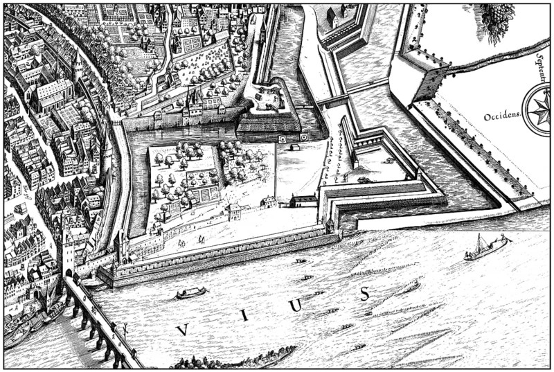 Historical cityscape, Frankfurt Main, Germany, 18th Century, historische Stadtansicht von Frankfurt am Main, Deutschland, 18. Jahrhundert