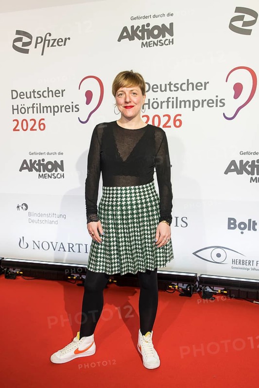 Pola Beck in front of the award ceremony for the German Audio Film Awards at the Colosseum cinema in Berlin on 24.03.2026