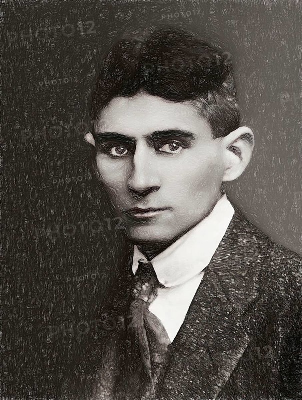 Portrait of Franz Kafka, 1883 – 1924, German-speaking Bohemian novelist, digitally edited according to a photograph
