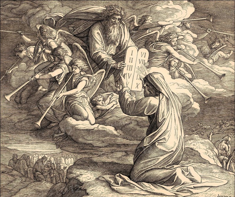 Law given to Moses at Sinai, the ten Commandments, Old Testament, by Julius Schnorr von Carolsfeld, 1860