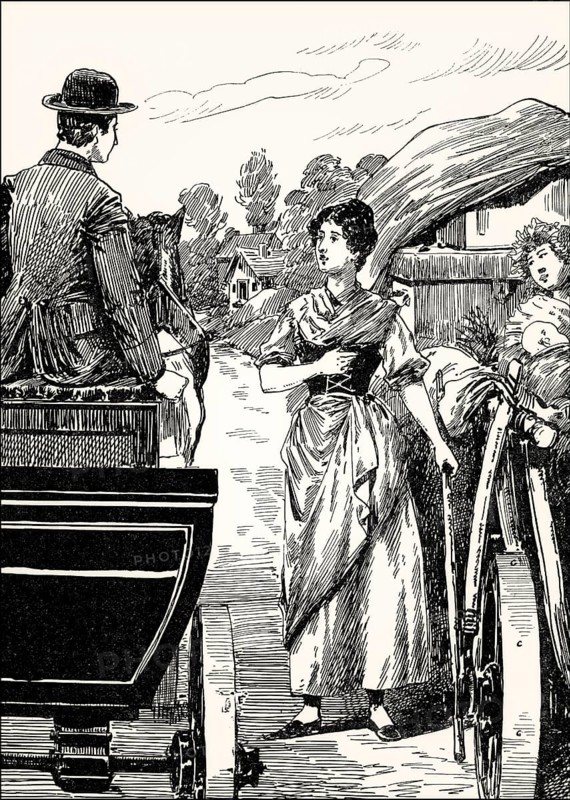 Hermann meets Dorothea on her flight, Hermann and Dorothea, an epic poem by Johann Wolfgang von Goethe