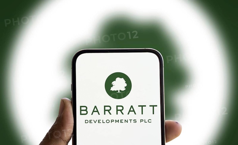 Barratt Developments plc logo is displayed on smartphone