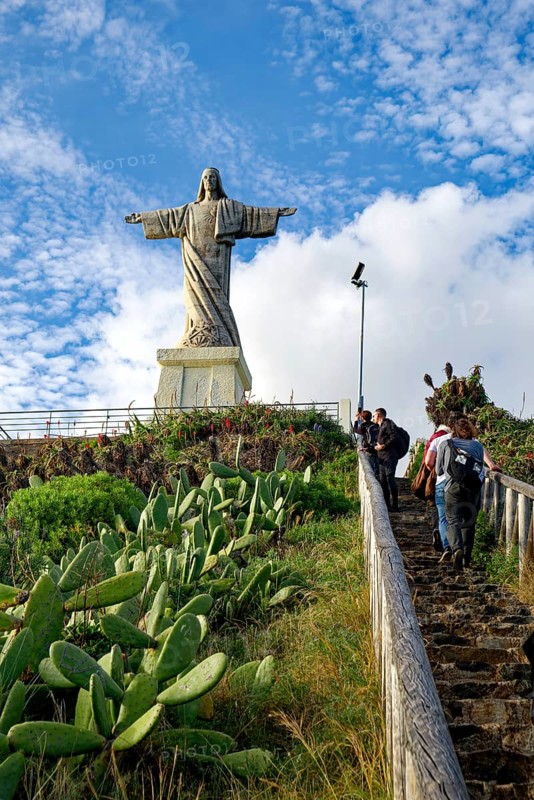 Statue of Christ, Statue of Cristo Rei, Ponta do Garajau viewpoint, cliffs, tourist attraction, Garajau, municipality of Santa Cruz, Madeira, Portugal
