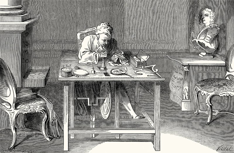 Jacques Guay, 1711–1793, a French gemstone engraver in his studio, 1750