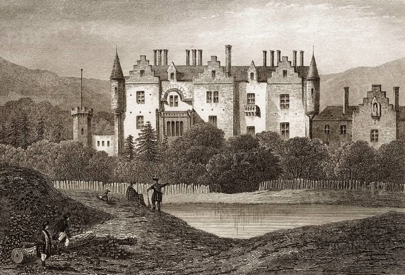 Abbotsford House, ein historisches Landhaus in den Scottish Borders, Galashiels, in der Nähe von Melrose, 19.
