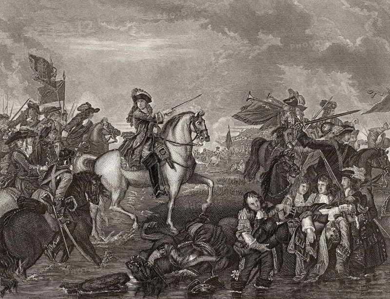 King James II at the Battle of the Boyne, 1690