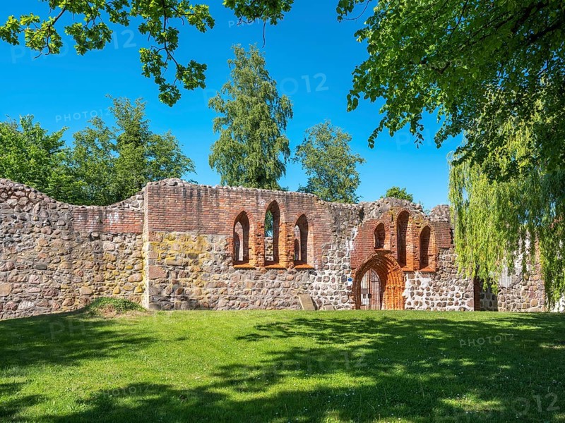 The old church, ruins of a 13th century fieldstone church in Satow, Mecklenburg-Western Pomerania, Germany
