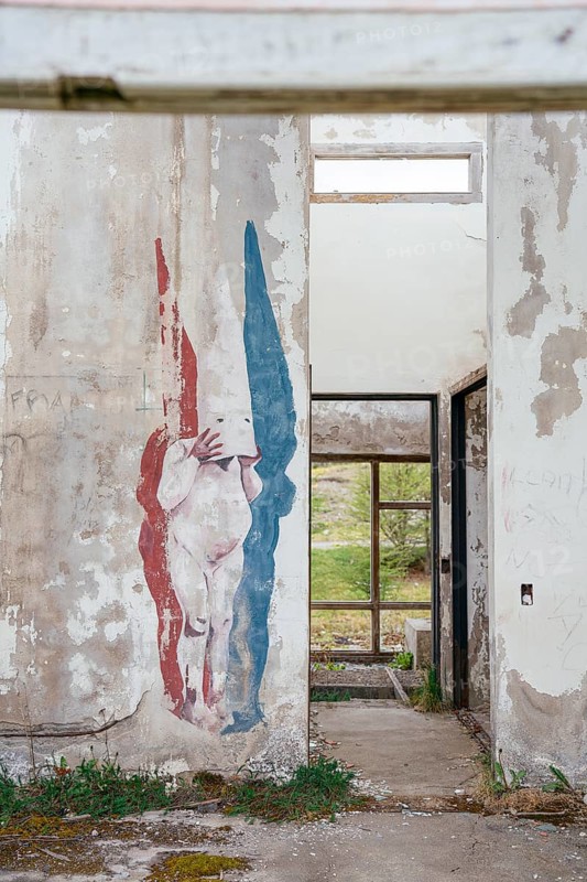 Abandoned hotel, Lago Yehuin, Río Grande, Tierra del Fuego Province, Argentina