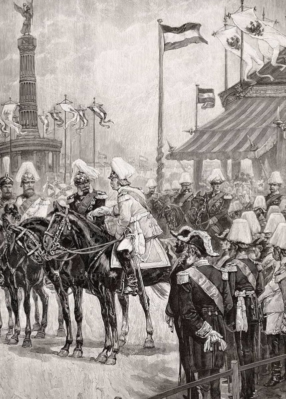 Inauguration of the Victory column Berlin by German emperor Wilhelm I