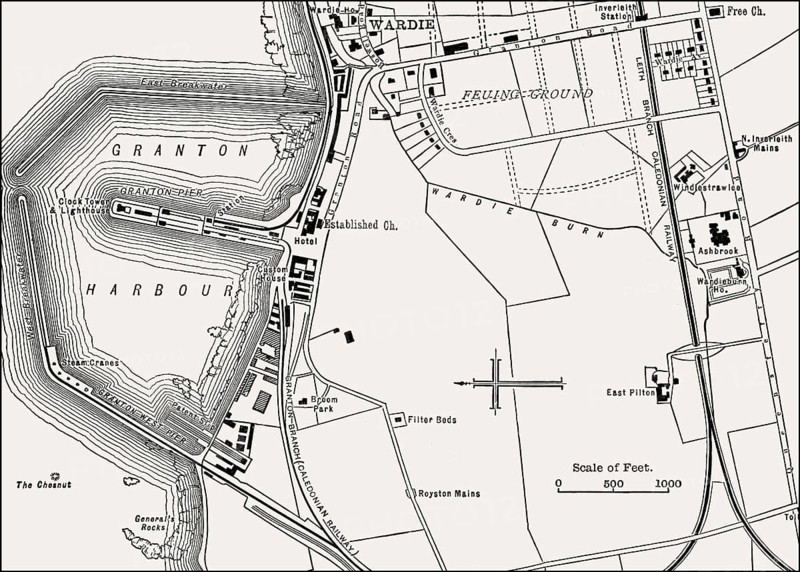 Map of Granton, Edinburgh, Scotland, 19th century