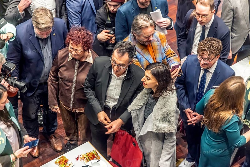 Flavia Zaka, woman of Cem Özdemir. The two have been married since February 14, 2026. Political Ash Wednesday of the Green Party in Biberach. Biberach, Baden-Württemberg, Germany