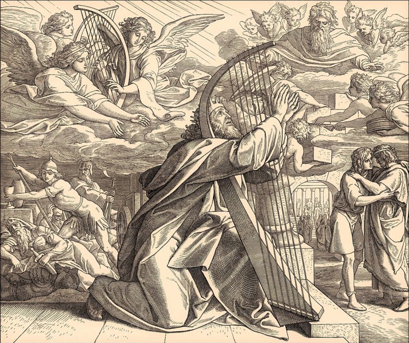 David the Psalmist, Old Testament, by Julius Schnorr von Carolsfeld