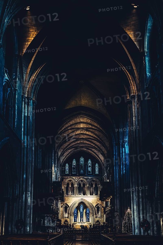 St patrick cathedral in Dublin at Christmas time in Ireland