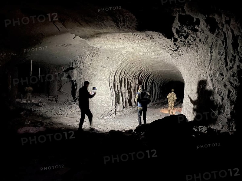 In Sarrin, Aleppo province, on January 27, 2026, footage captures an extensive subterranean network discovered following the withdrawal of Kurdish SDF fighters. The Syrian Army's clearing operations in the district near Ayn al-Arab revealed reinforced tunnels designed for vehicle transport, alongside abandoned military equipment and large quantities of unexploded ordnance, Aleppo, Ayn al-Arab, Syria