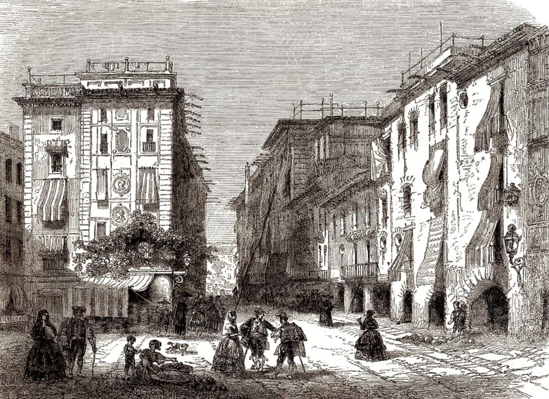 Plaza Sant Agusti, Barcelona, Spanien, 19. Jahrhundert
