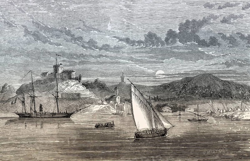 Île de Porquerolles, an island in the Îles d'Hyères, Var, Provence-Alpes-Côte d'Azur, France, 1857