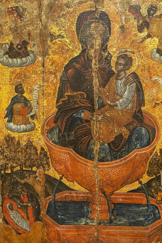 Icon in the museum of the Agia Triada monastery on the Akrotiri peninsula, Chania, Crete, Greece