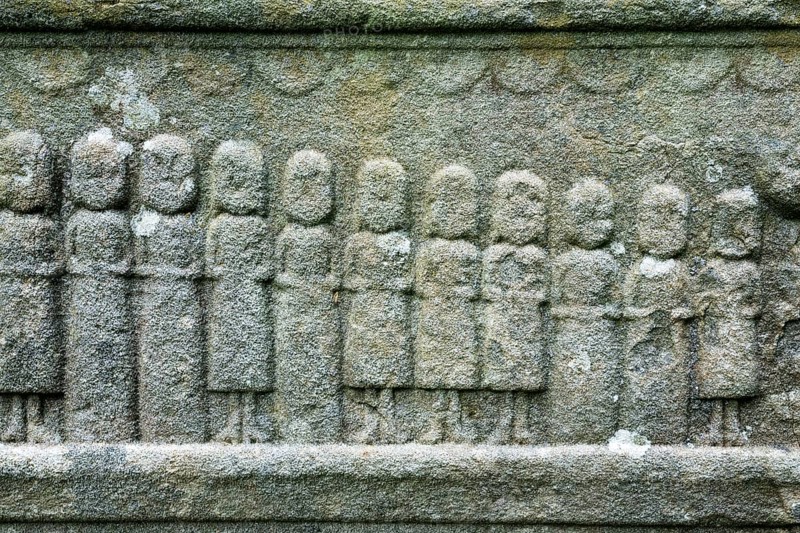 Details of an ancient tombstone, Former Protestant parish church of Abterode, Werra-Meissner district, Hesse, Germany