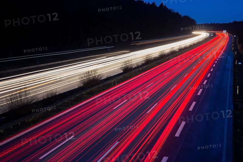 Heavily traveled A9 motorway on 15.12.2014, Beelitz, Germany