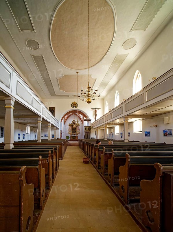 Town church of St. Ägidien also known as St. Egidien, interior view, Colditz, Saxony, Germany