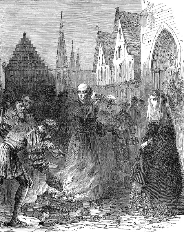 Luther burning the bull of Pope Leo X, 1521, Wittenberg, Germany