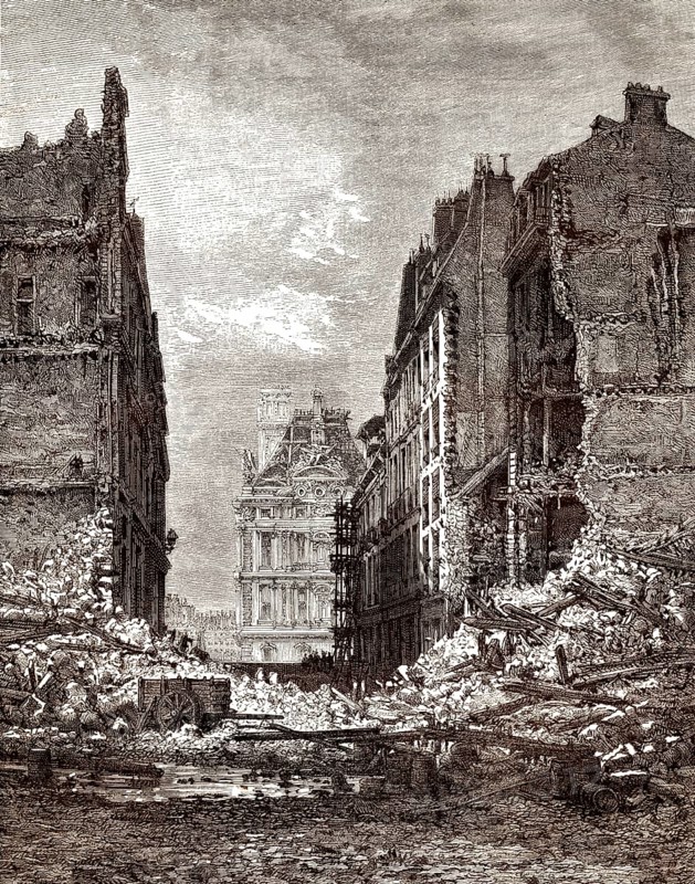 Houses destroyed by the Paris Commune or La Commune de Paris, 1871, Rue du Bac, Paris, France