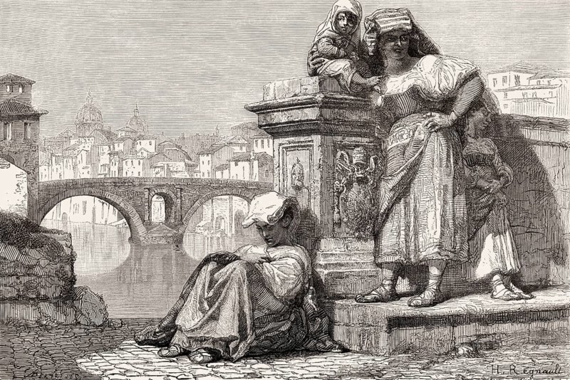 Women of the Roman Campagna, Lazio, Italy, 19th Century