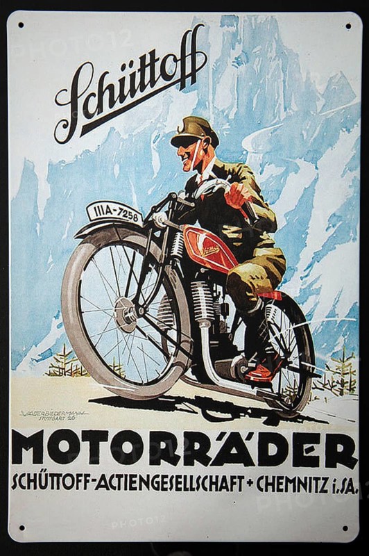 Sign, signs, tin signs, advertising signs, advertisement, nostalgia, old, old advertising signs, product advertising, company logo, company, company, trademark, collection, Schüttorf, motorbikes, nostalgic, nostalgic, Lower Saxony, Federal Republic of Germany