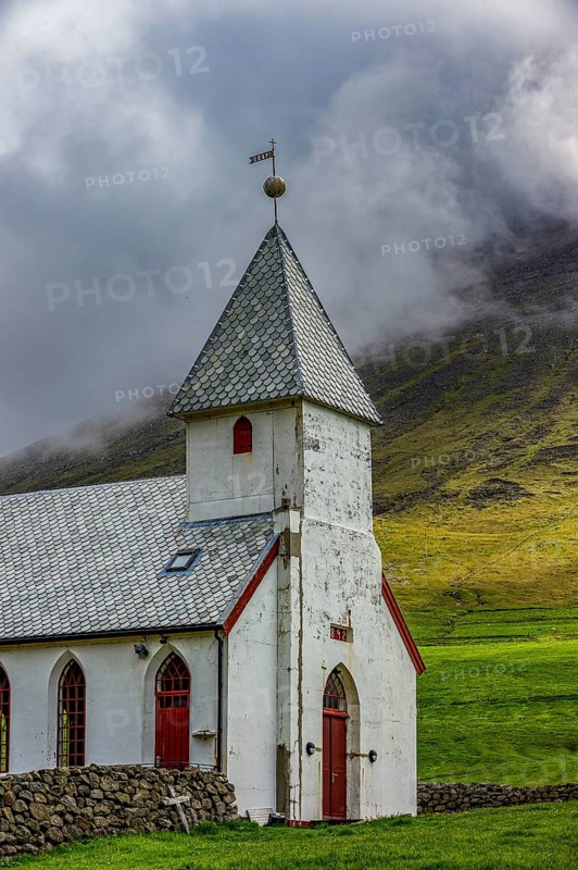 Vidareidi church in Vidoy, Faroe islands, Denmark