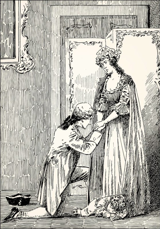 Natalie and Wilhelm, scene from the novel Wilhelm Meister's Apprenticeship, Wilhelm Meisters Lehrjahre, by Johann Wolfgang von Goethe