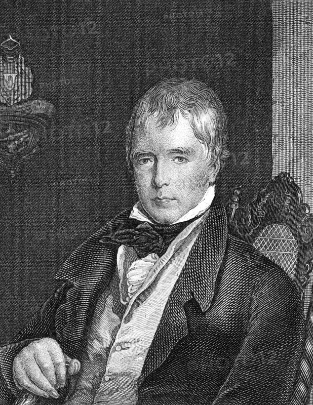 Sir Walter Scott, 1st Baronet of Abbotsford, 1771 - 1832, a Scottish poet and writer, Sir Walter Scott, 1. Baronet von Abbotsford, 1771 - 1832, ein schottischer Dichter und Schriftsteller