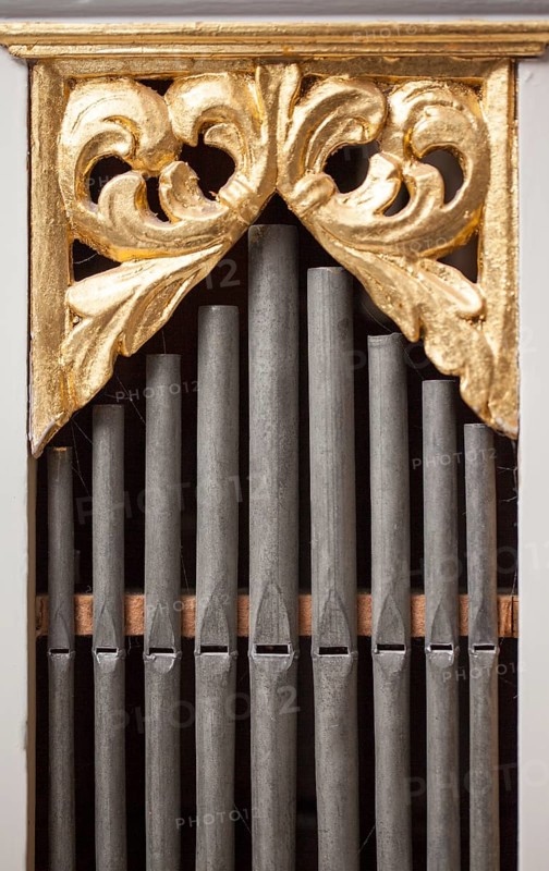 Organ of the Huguenot church building, Schöneberg, Hofgeismar, Weserbergland, Hesse, Germany