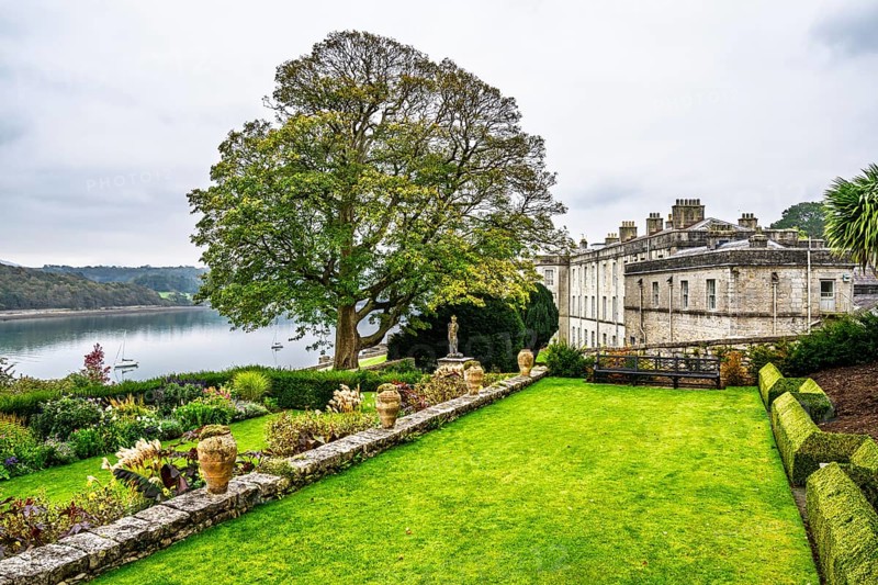 Autumn colors over Plas Newydd House and Gardens and Parkland, Llanfairpwllgwyngyll, Anglesey, Wales, UK