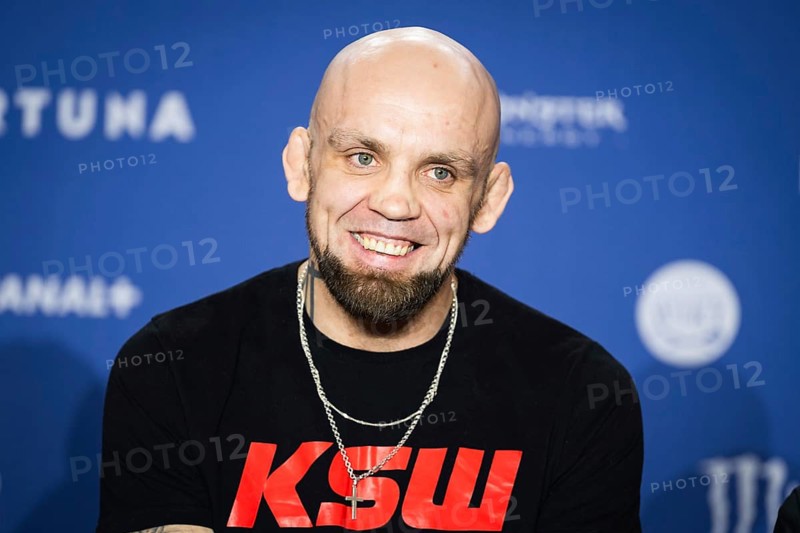LUBIN, POLAND - FEBRUARY 20, 2026 - MMA Official Weigh-in Ceremony before XTB KSW 115. Madars Fleminas