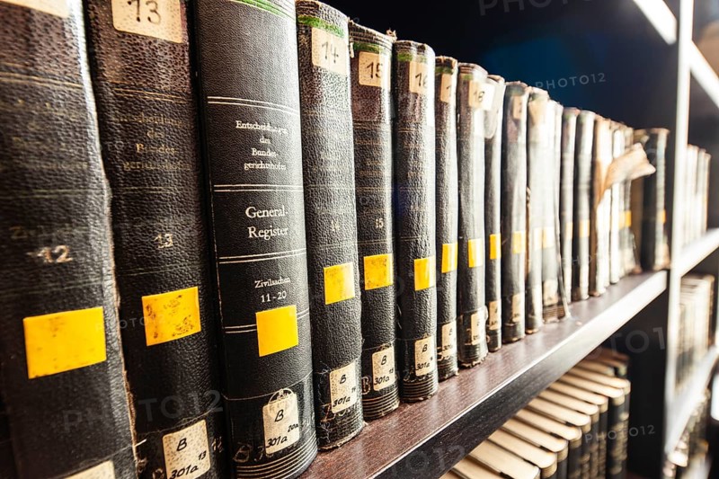 Library with books of decisions of the Federal Court of Justice in civil matters, Düsseldorf, Germany