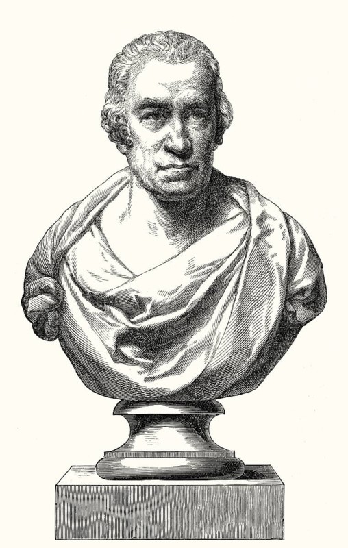A bust of James Watt, 1736 – 1819, Scottish inventor, mechanical engineer and chemist